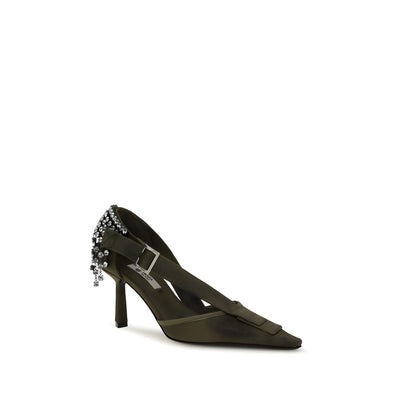 Prada Bicolor Cotton High Heel Pumps