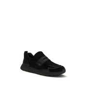 Prada Black Leather Athletic Sneakers