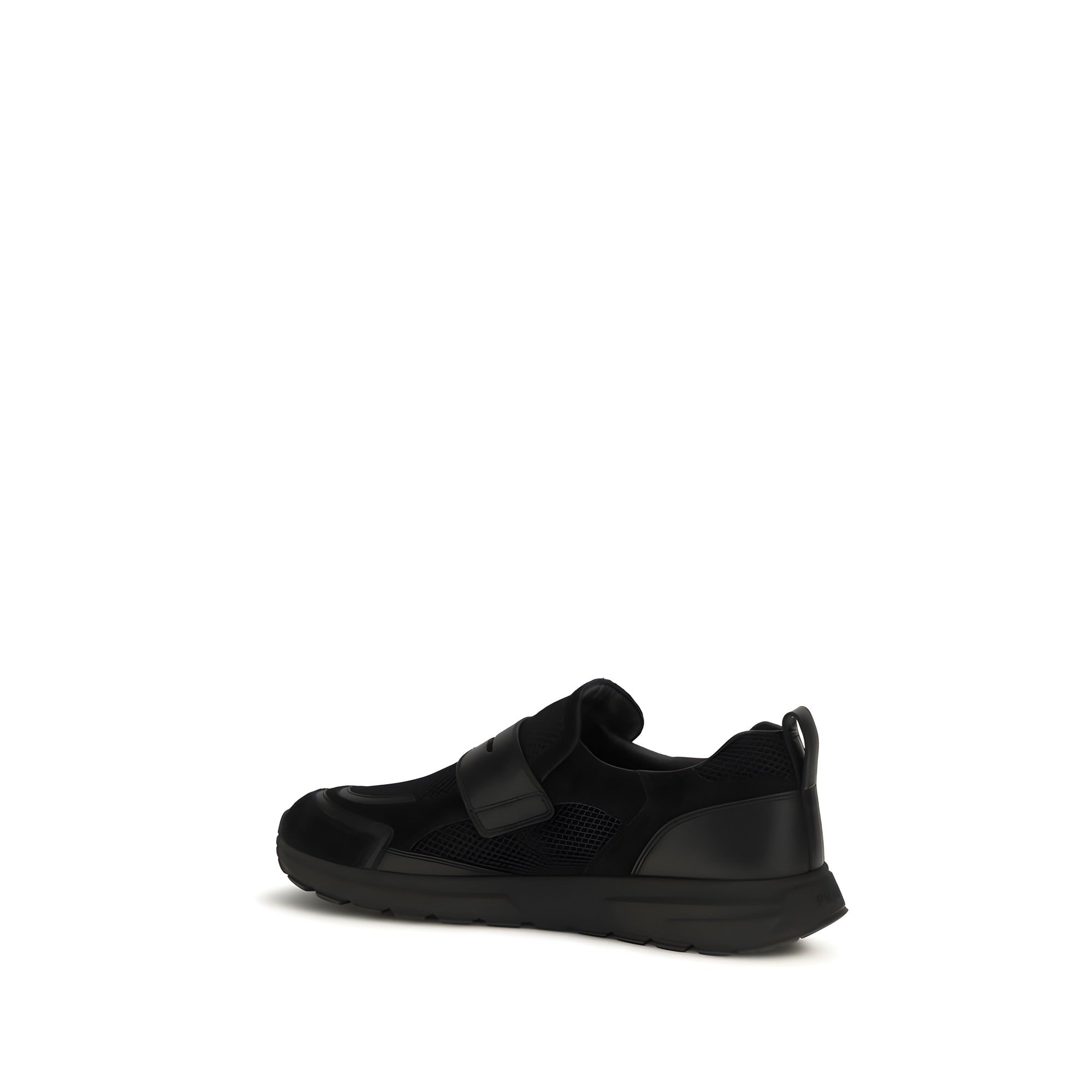 Prada Black Leather Athletic Sneakers
