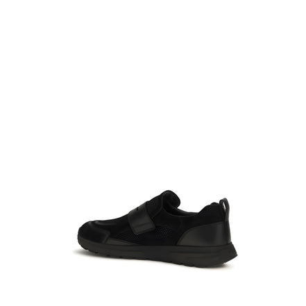 Prada Black Leather Athletic Sneakers