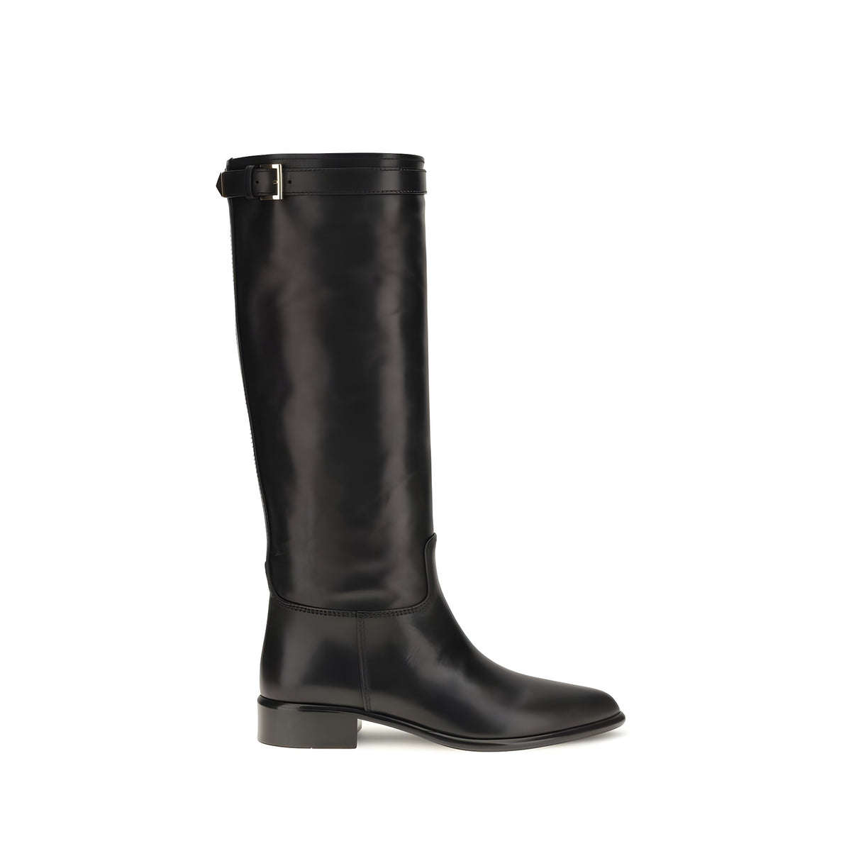 Prada Black Calf Leather Bos Taurus Ankle Boots