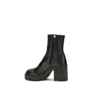 Prada Black Calf Leather Ankle Boots
