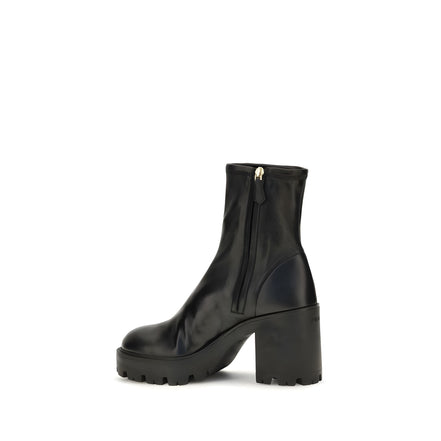 Prada Black Calf Leather Ankle Boots