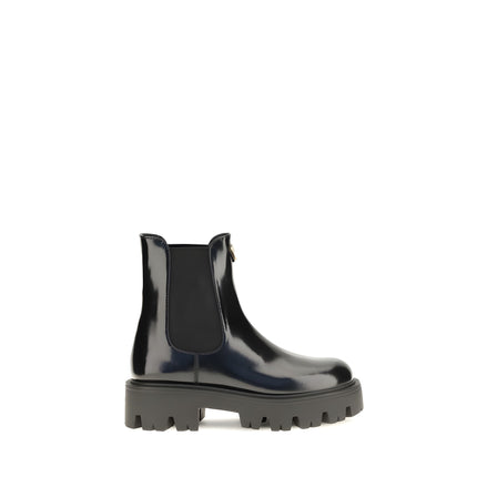 Prada Black Calf Leather Chelsea Boots