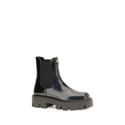 Prada Black Calf Leather Chelsea Boots