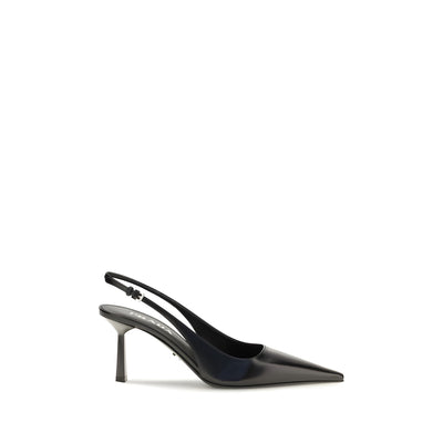 Prada Black Calf Leather High Heel Pumps