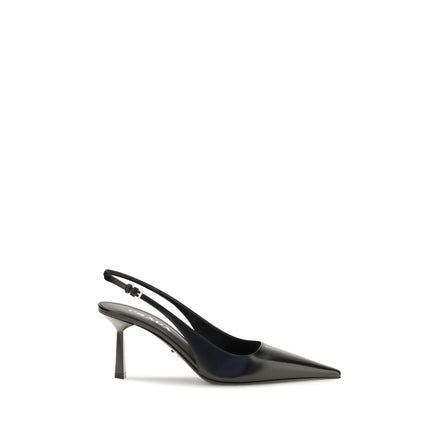 Prada Black Calf Leather High Heel Pumps
