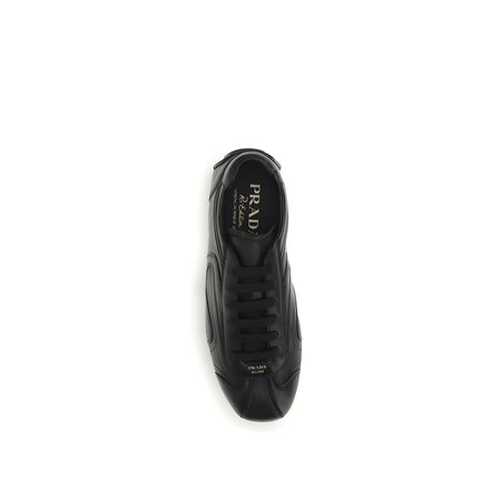 Prada Black Calf Leather Low Top Sneakers