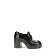 Prada Black Calf Leather Platform Loafers