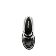 Prada Black Calf Leather Platform Loafers