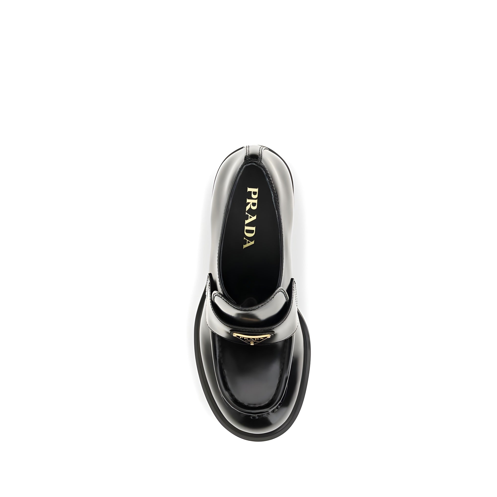 Prada Black Calf Leather Platform Loafers