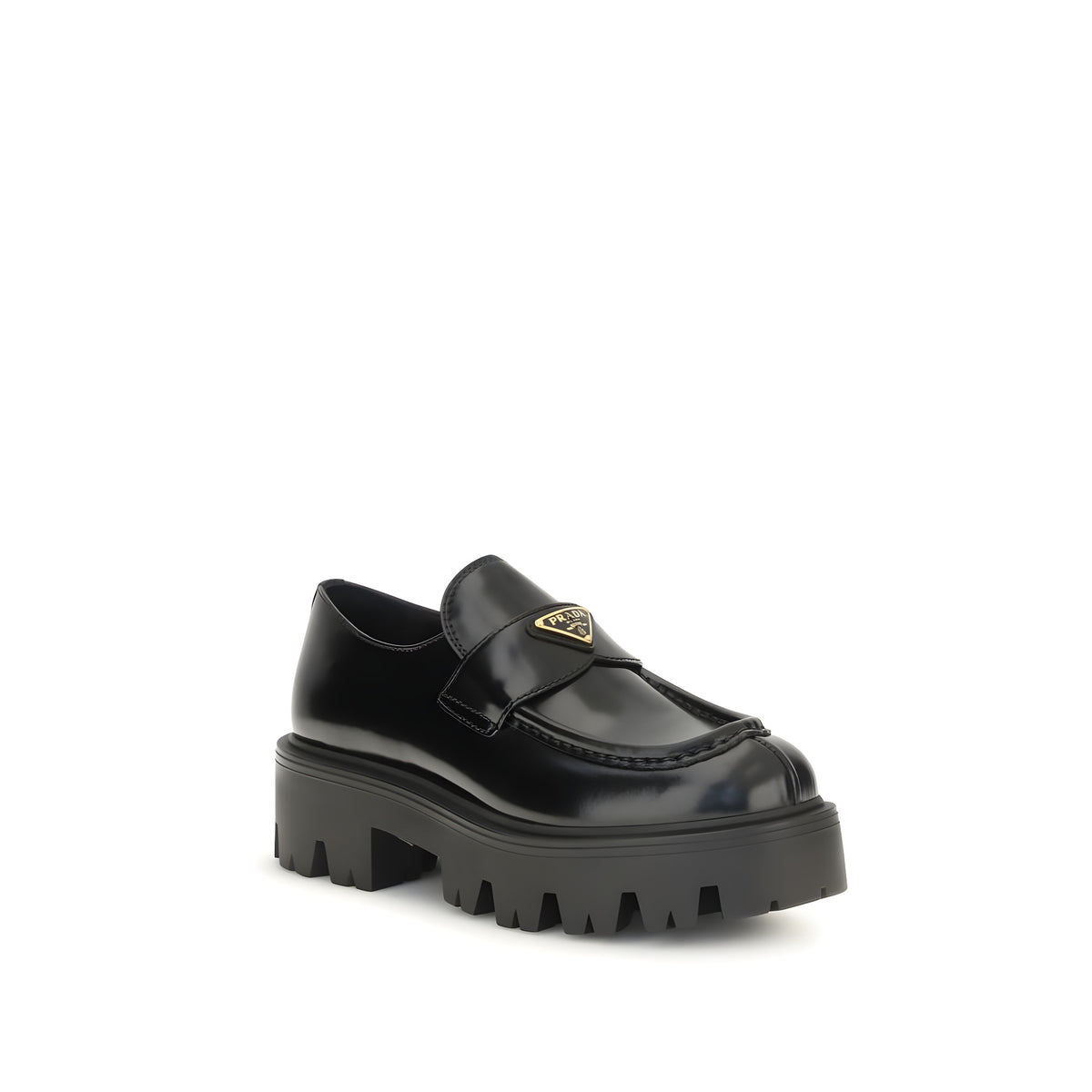Prada Black Calf Leather Slip-On Loafers