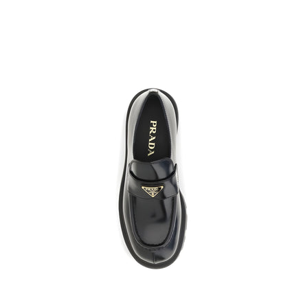 Prada Black Calf Leather Slip-On Loafers