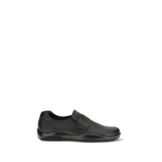 Mocassins à enfiler Prada en cuir de veau noir Bos Taurus
