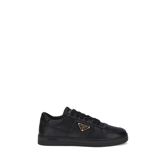 Prada Black Calf Leather Low Top Sneakers