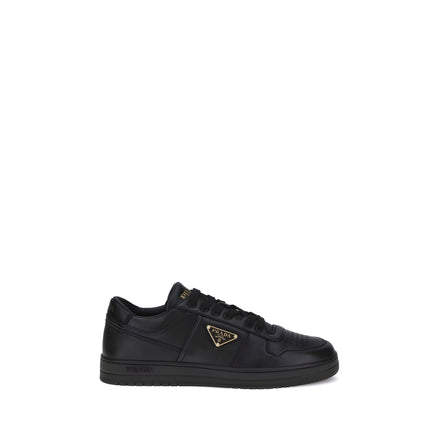 Prada Black Calf Leather Low Top Sneakers