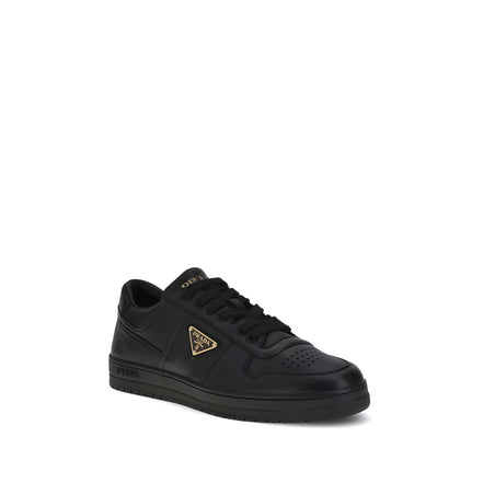 Prada Black Calf Leather Low Top Sneakers