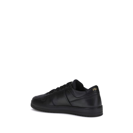 Prada Black Calf Leather Low Top Sneakers