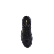 Prada Black Calf Leather Low Top Sneakers
