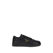 Prada Black Calf Leather Low Top Sneakers