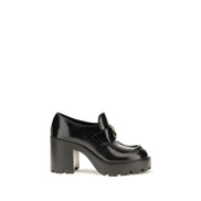 Prada Black Calf Leather Platform Loafers