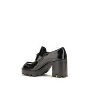 Prada Black Calf Leather Platform Loafers