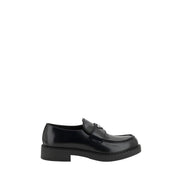 Prada Black Calf Leather Platform Loafers