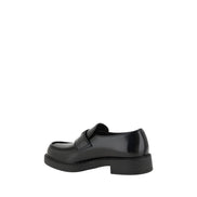 Prada Black Calf Leather Platform Loafers