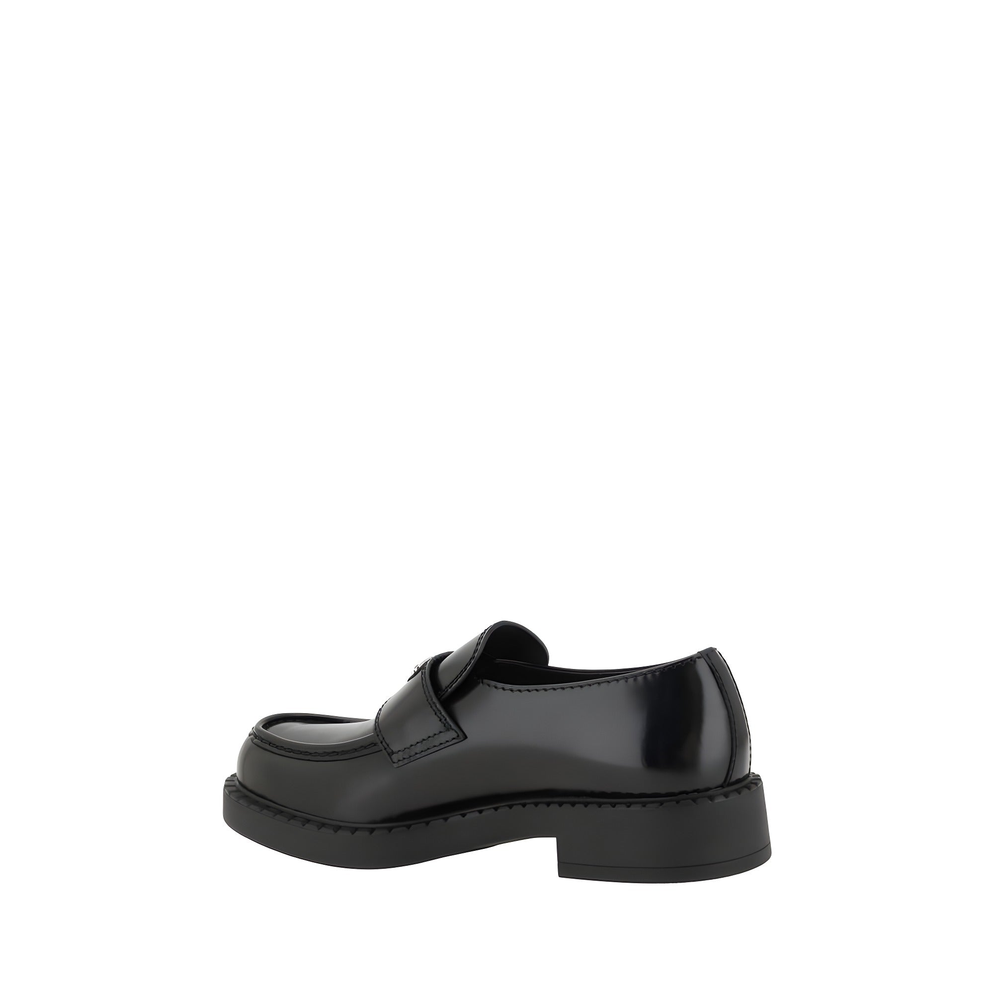Prada Black Calf Leather Platform Loafers