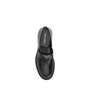 Prada Black Calf Leather Platform Loafers