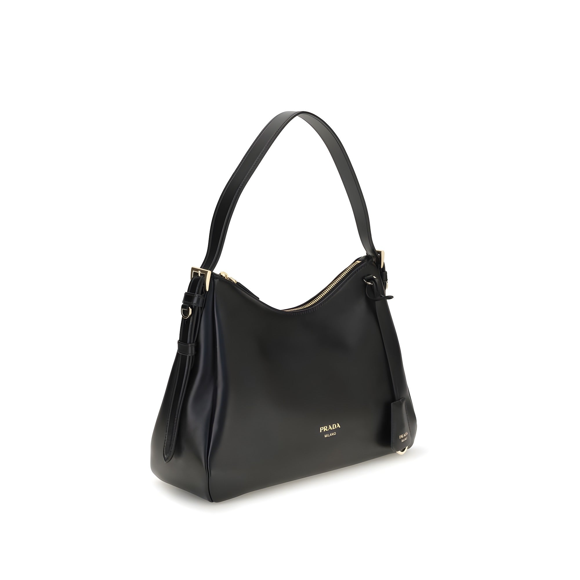 Prada Black Calf Leather Shoulder Bag