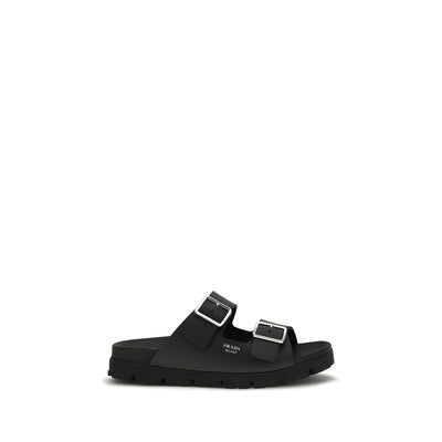 Prada Black Flat Sandals