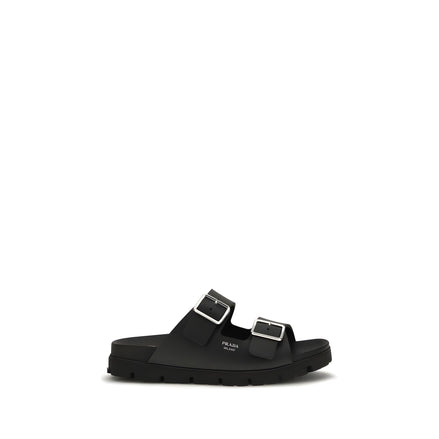 Prada Black Flat Sandals