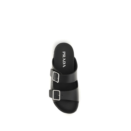 Prada Black Flat Sandals