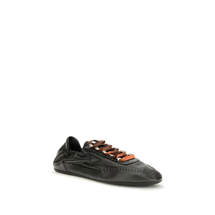 Prada Black Lambskin Athletic Sneakers