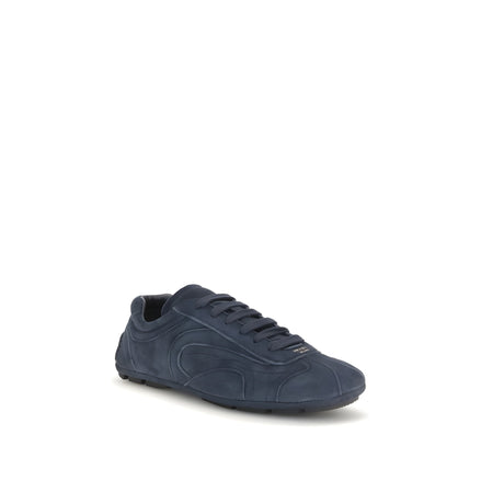 Prada Blue Calf Leather Athletic Sneakers