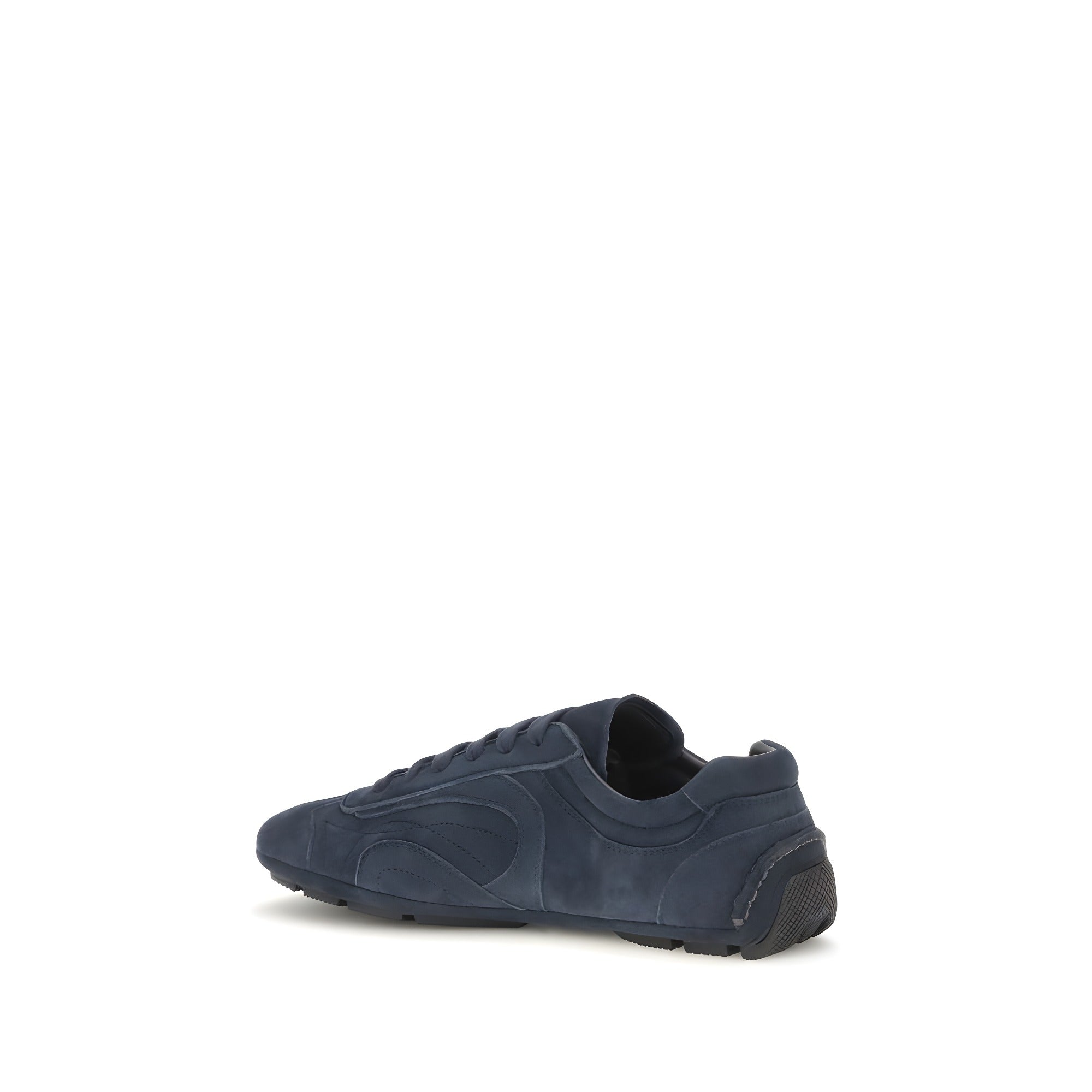 Prada Blue Calf Leather Athletic Sneakers