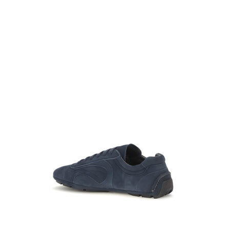 Prada Blue Calf Leather Athletic Sneakers