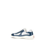 Prada Blue Calf Leather Athletic Sneakers