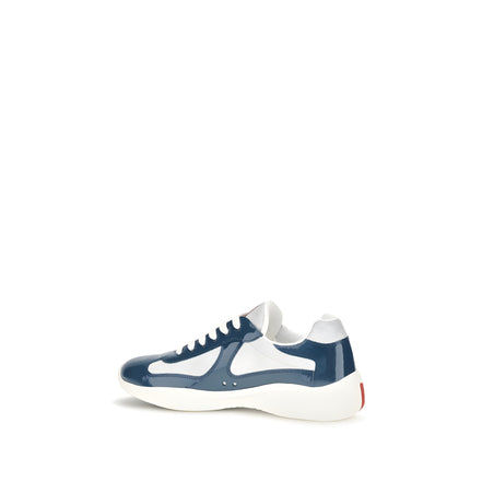 Prada Blue Calf Leather Athletic Sneakers