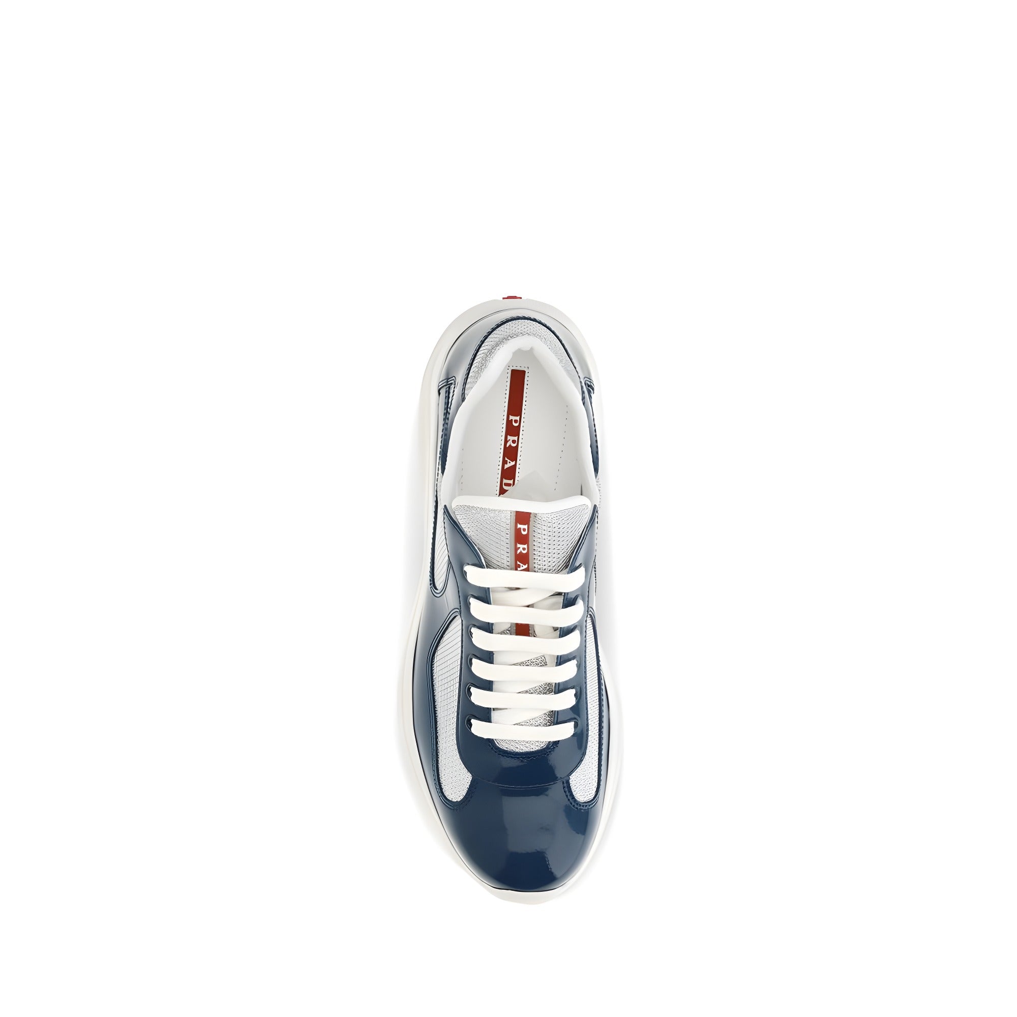 Prada Blue Calf Leather Athletic Sneakers