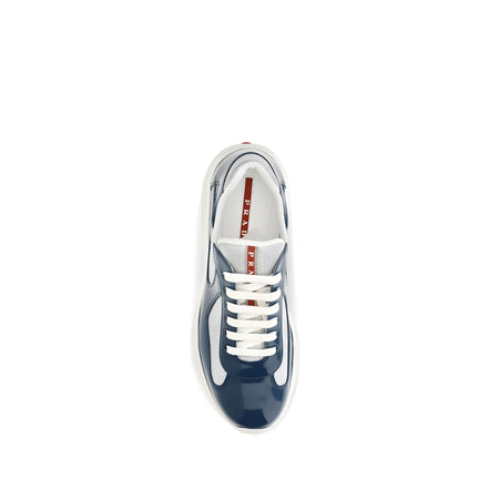 Prada Blue Calf Leather Athletic Sneakers