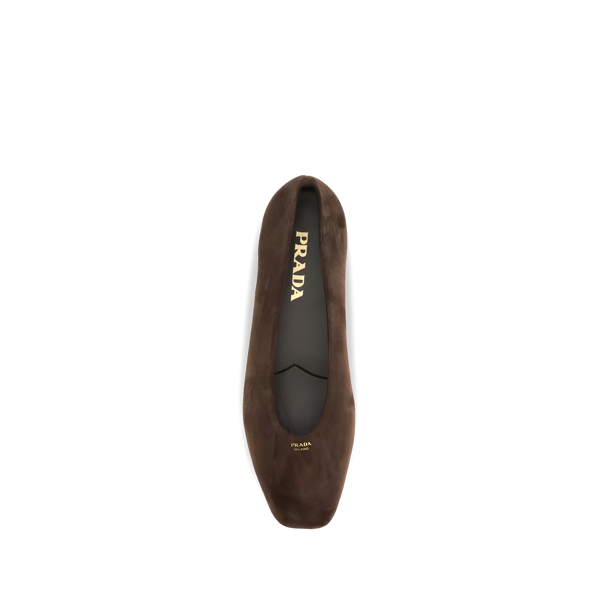 Prada Brown Calf Leather Bos Taurus Ballet Flats