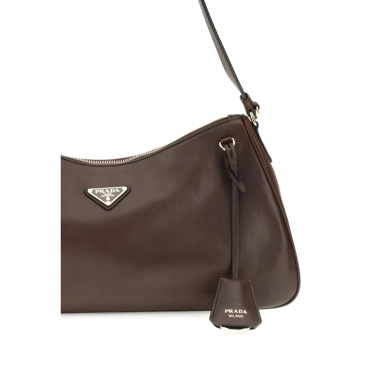 Prada Brown Leather Shoulder Bag