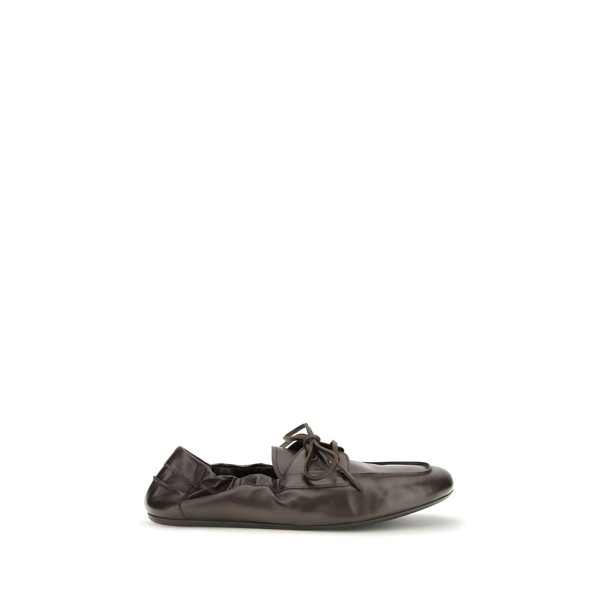 Prada Brown Leather Slip-On Loafers