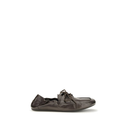 Prada Brown Leather Slip-On Loafers