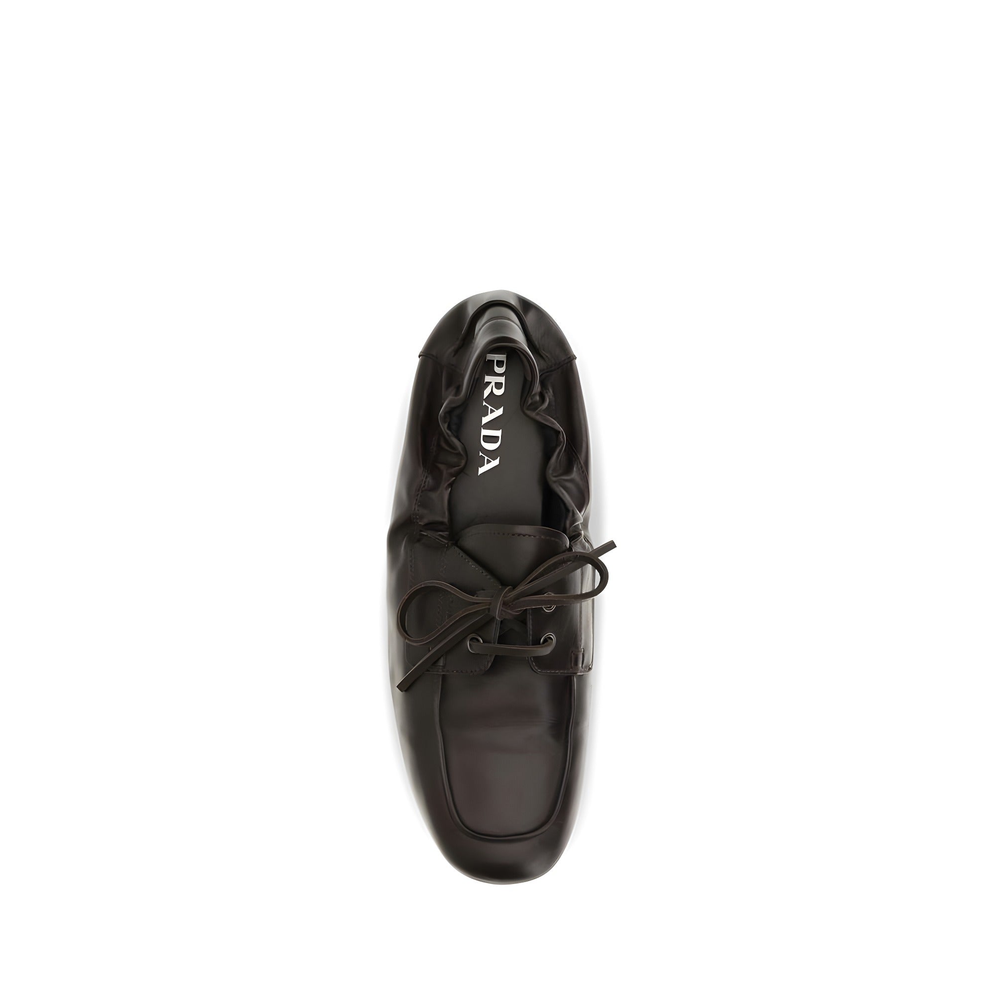 Prada Brown Leather Slip-On Loafers