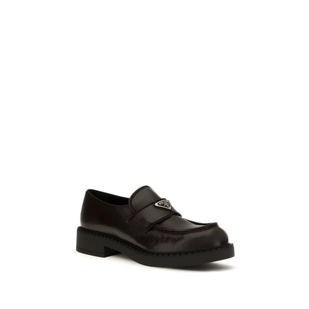 Prada Brown Calf Leather Slip-On Loafers
