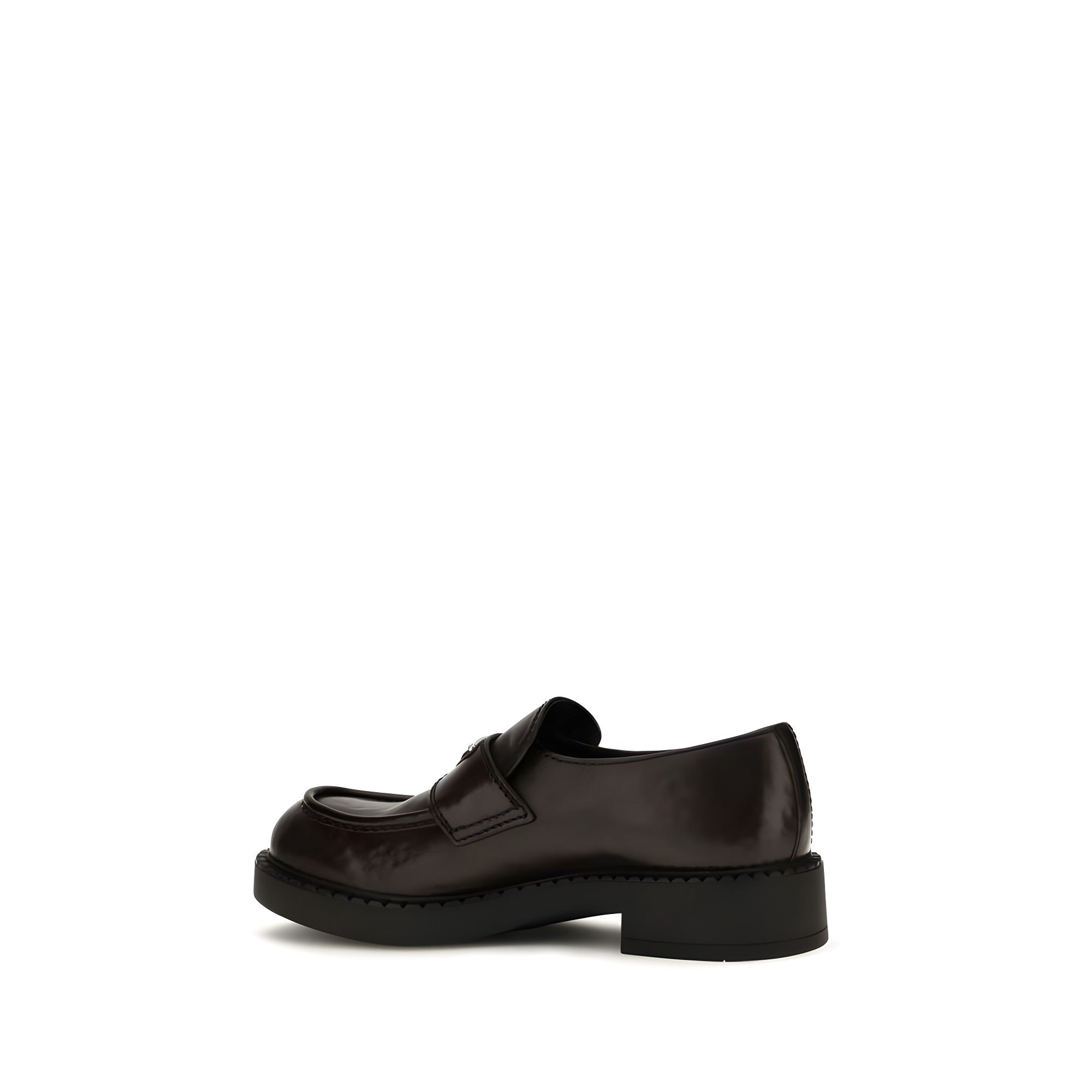 Prada Brown Calf Leather Slip-On Loafers