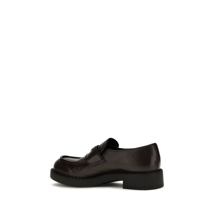 Prada Brown Calf Leather Slip-On Loafers